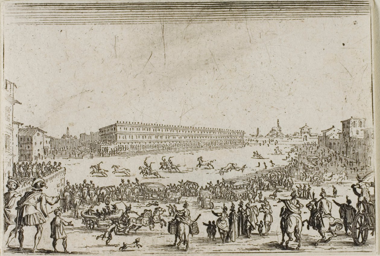 Hesteveddeløpet på Pitti-palasset, i Firenze, fra The Caprices av Jacques Callot