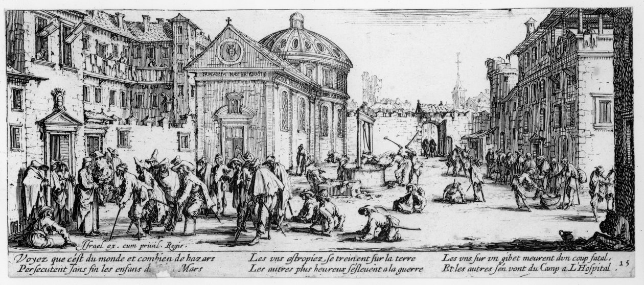 The Hospital, plate 15 fra The Miseries and Misfortunes of War, gravert av Israel Henriet (ca. 1590-1661) 1633 av Jacques Callot