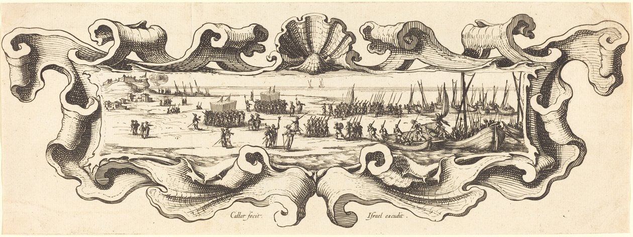 Troppenes landgang, sannsynligvis 16281631. av Jacques Callot