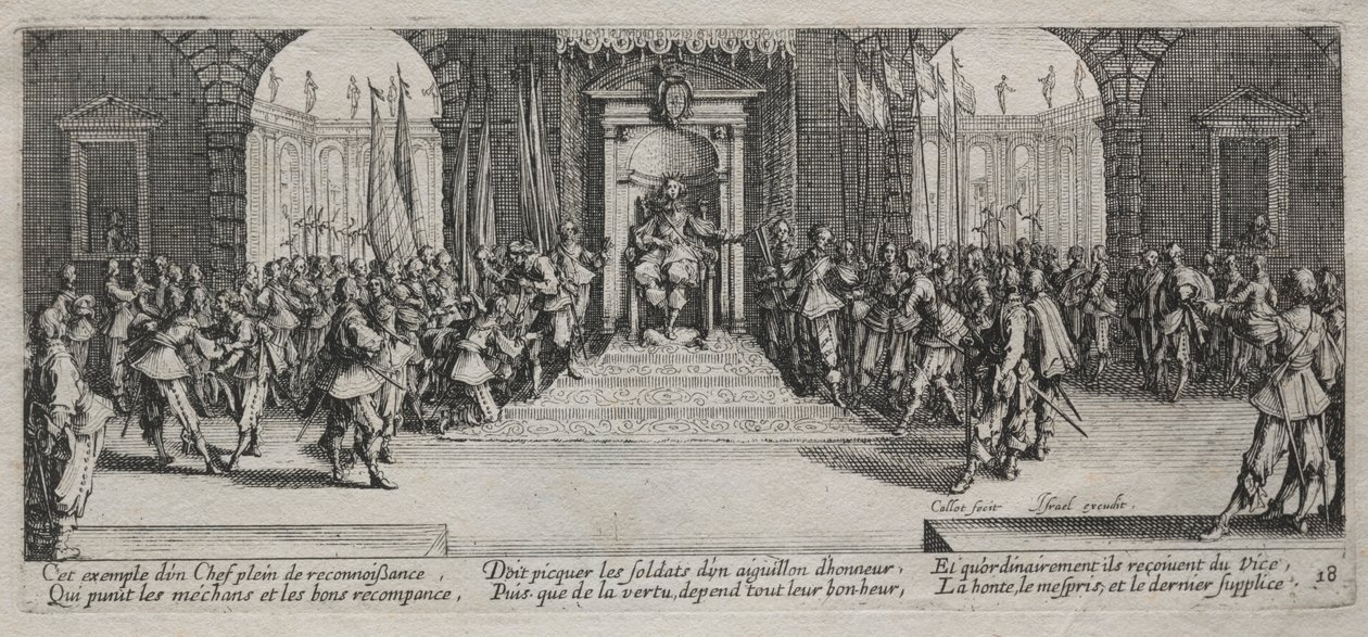 The Large Miseries of War: Distribution of Recompense, 1633. av Jacques Callot