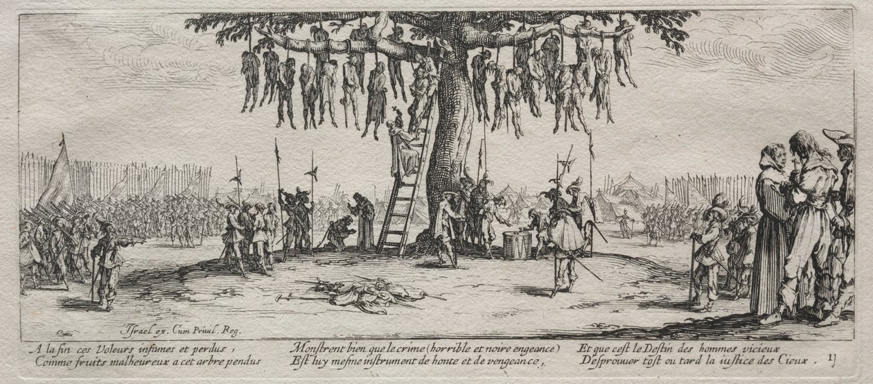 The Large Miseries of War: The Hanging, 1633. av Jacques Callot