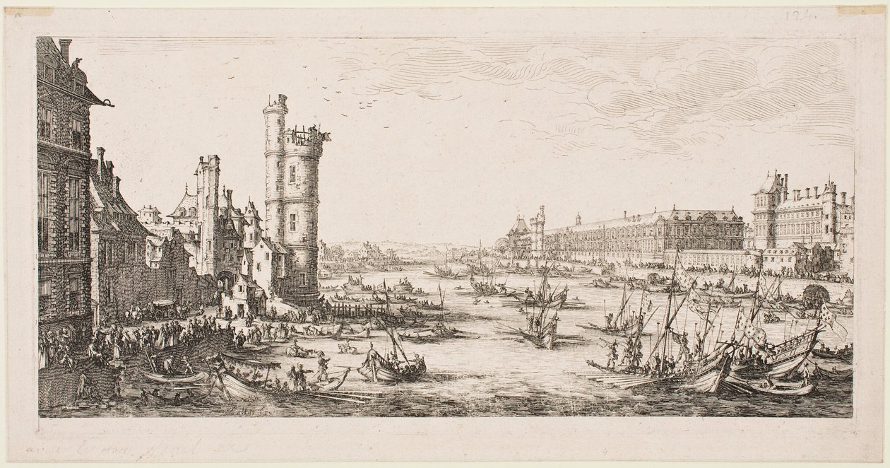 De store utsiktene over Paris: utsikt over Louvre av Jacques Callot