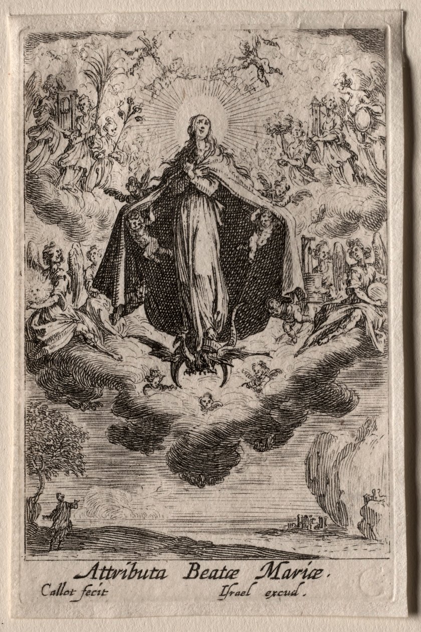 Jomfruens liv: Jomfruens attributter. av Jacques Callot