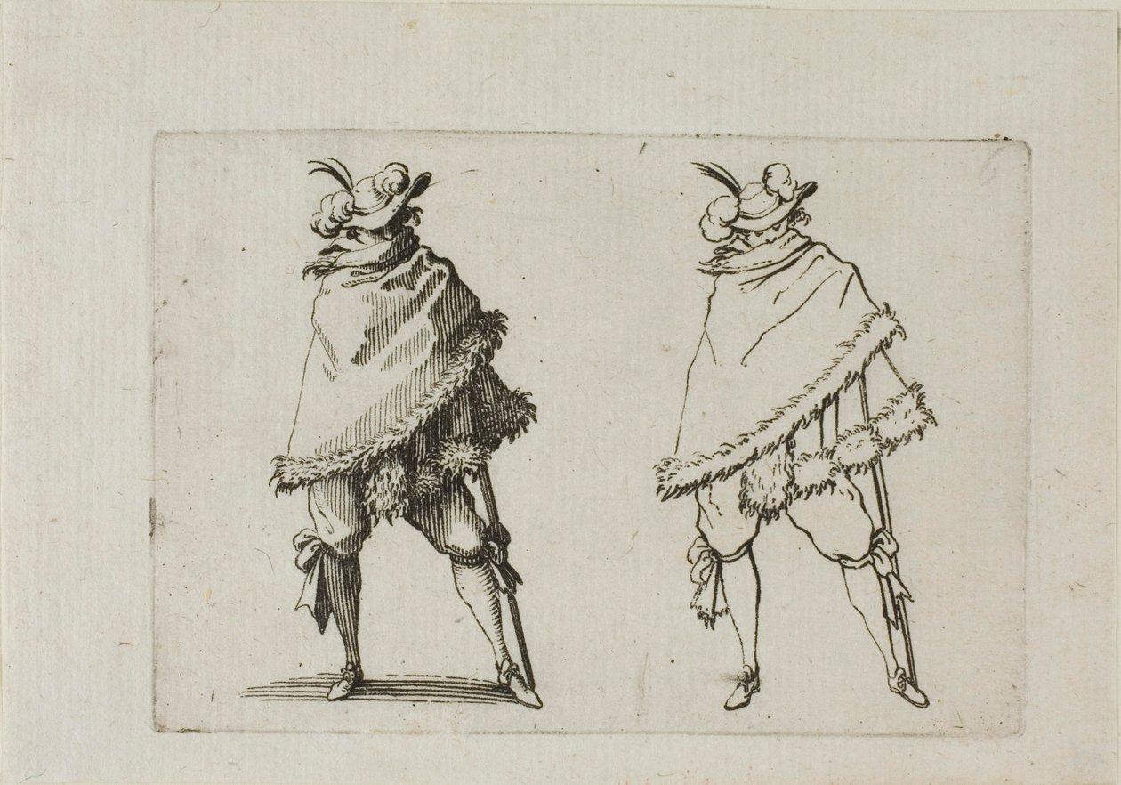 The Man Wrapped in his Coat, fra The Caprices av Jacques Callot