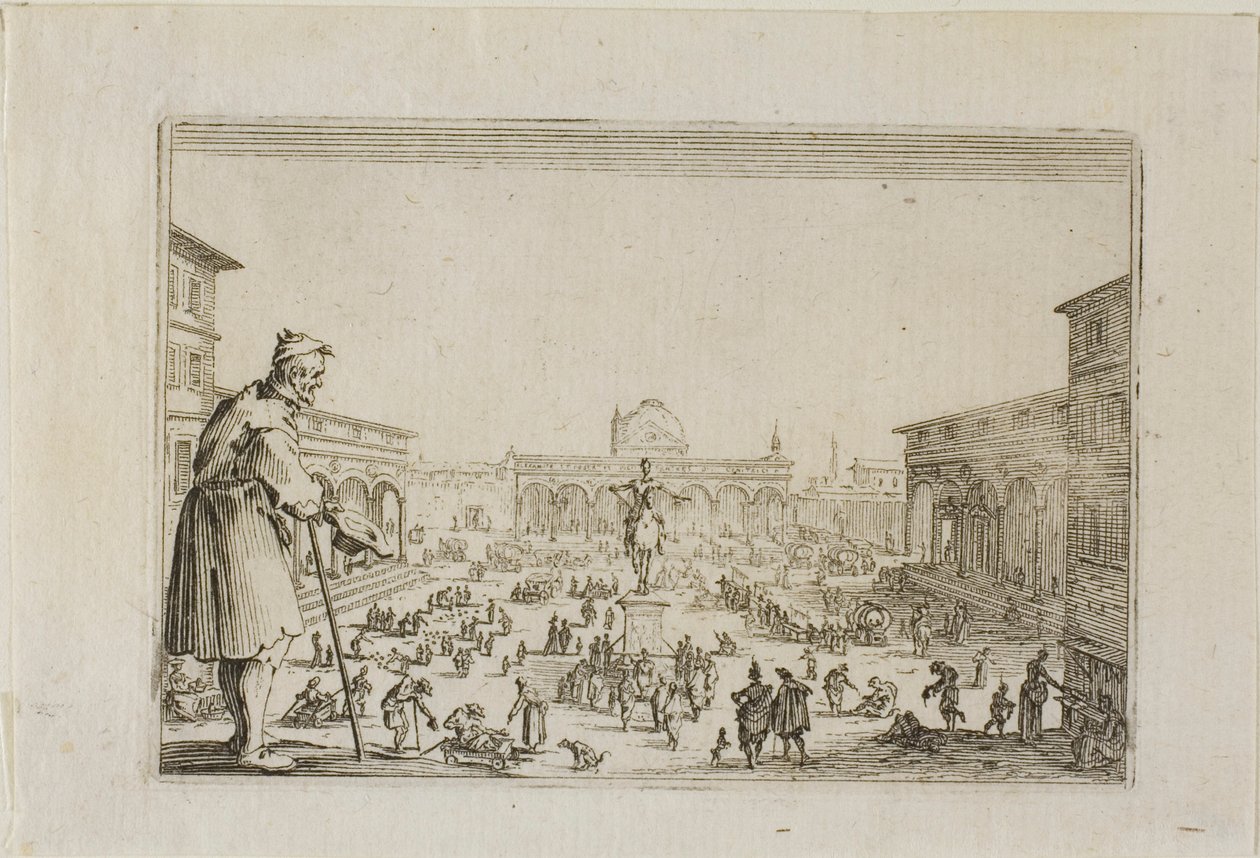 Marsjen fra Bebudelsespalasset til Firenze, fra The Caprices av Jacques Callot