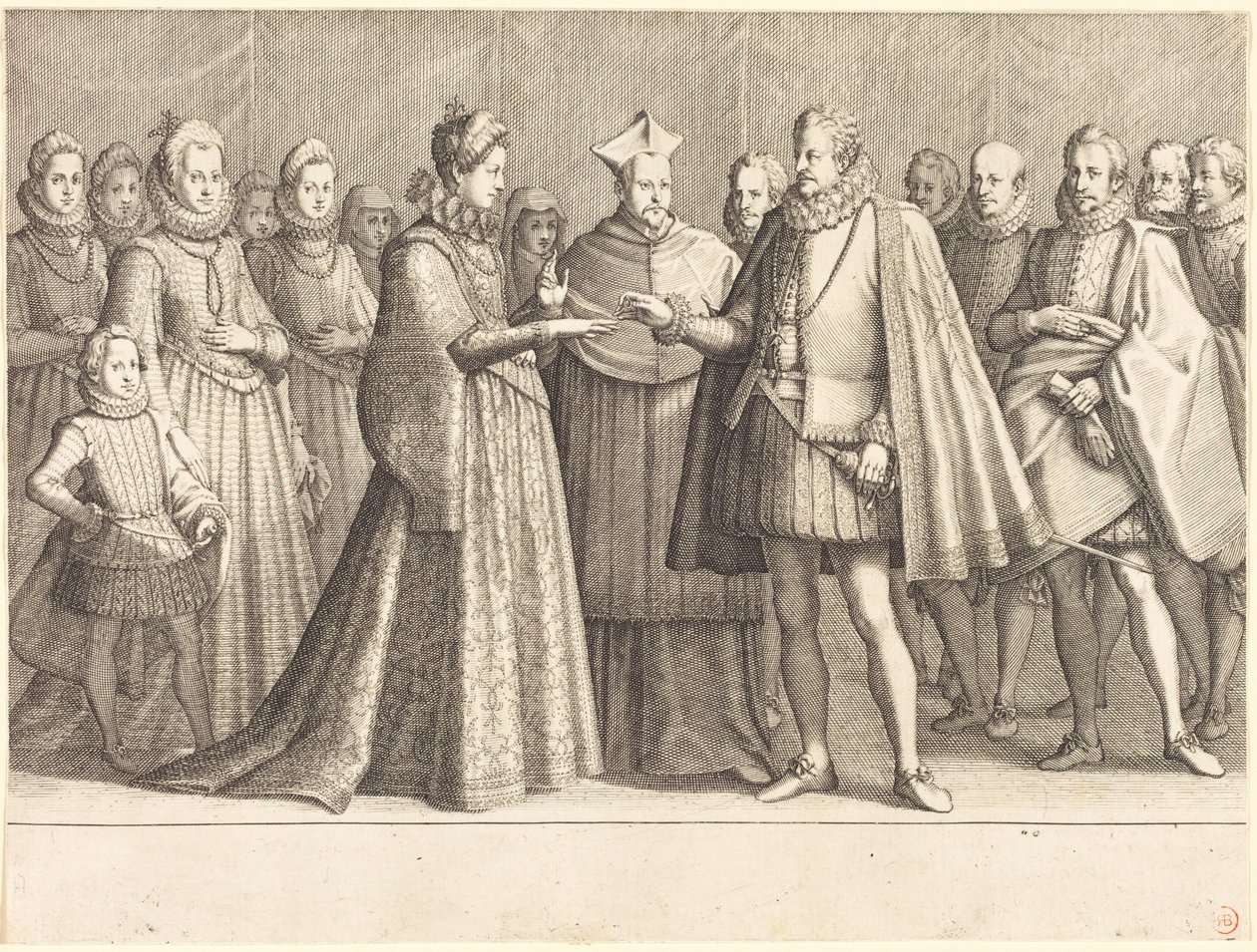 Ekteskapet mellom Ferdinando og Christine av Lorraine av Jacques Callot