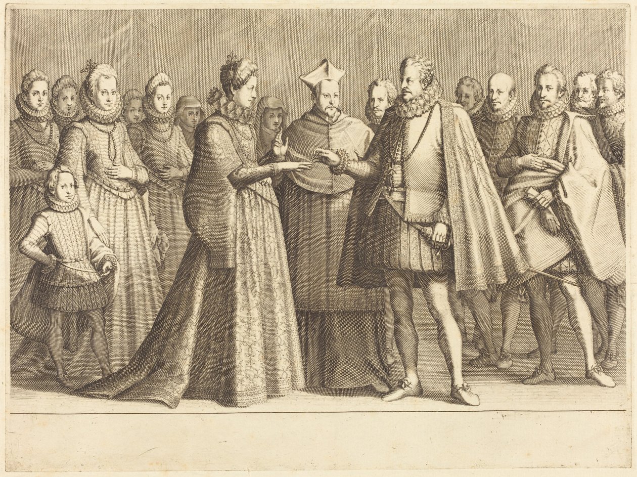 Ekteskapet mellom Ferdinando og Christine av Lorraine av Jacques Callot