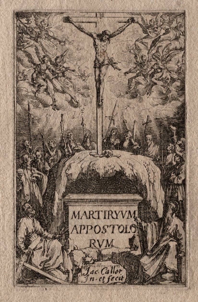 Apostlenes martyrium: Frontispice av Jacques Callot