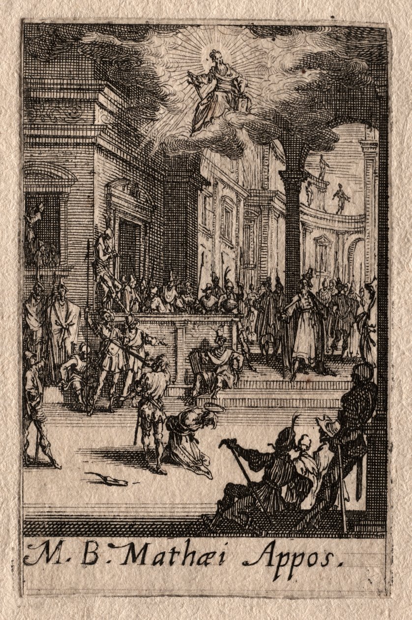 Apostlenes martyrium: St. Matteus av Jacques Callot