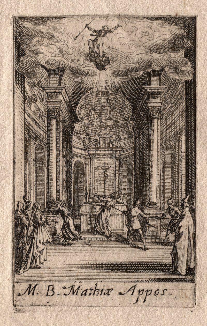 Apostlenes martyrium: St. Matthias av Jacques Callot
