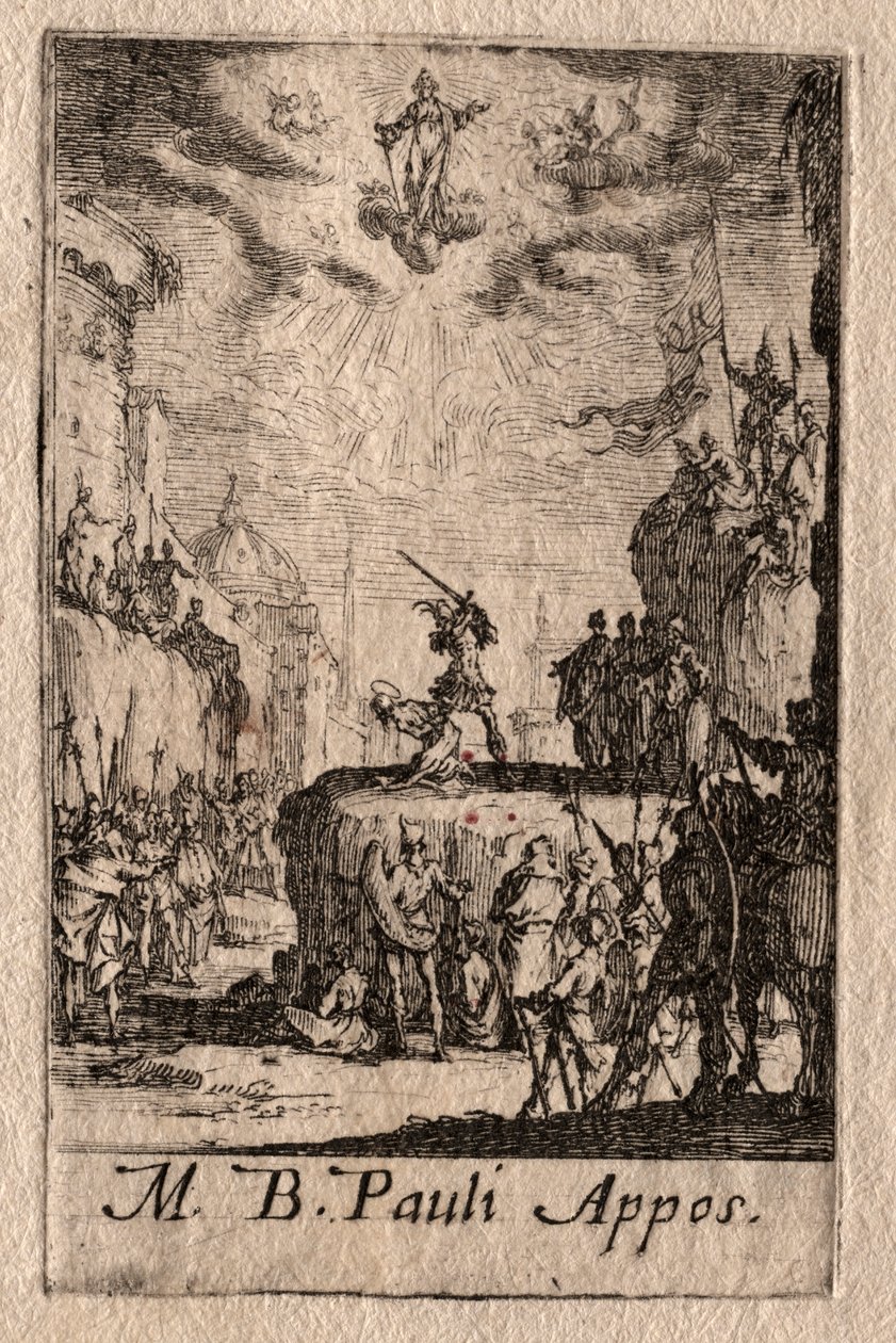 Apostlenes martyrium: St. Paul. av Jacques Callot
