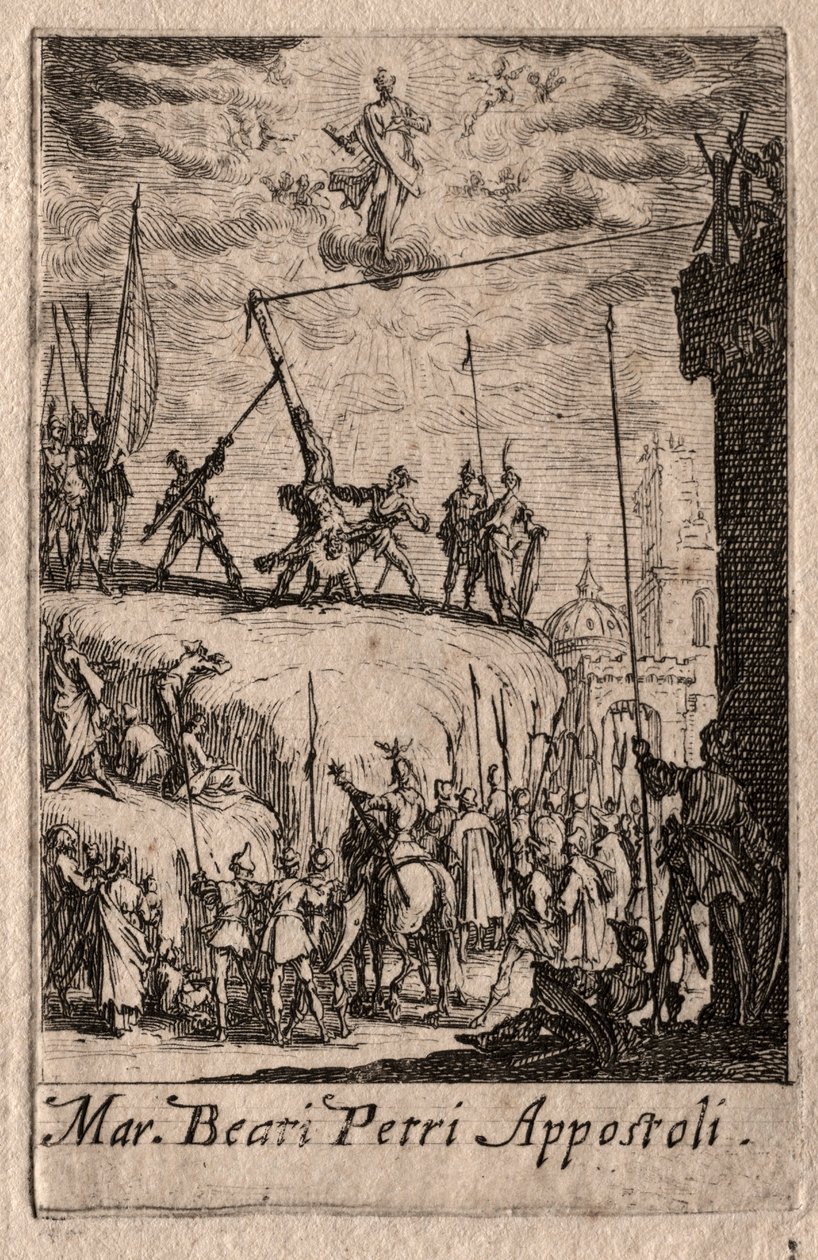 Apostlenes martyrium: St. Peter. av Jacques Callot