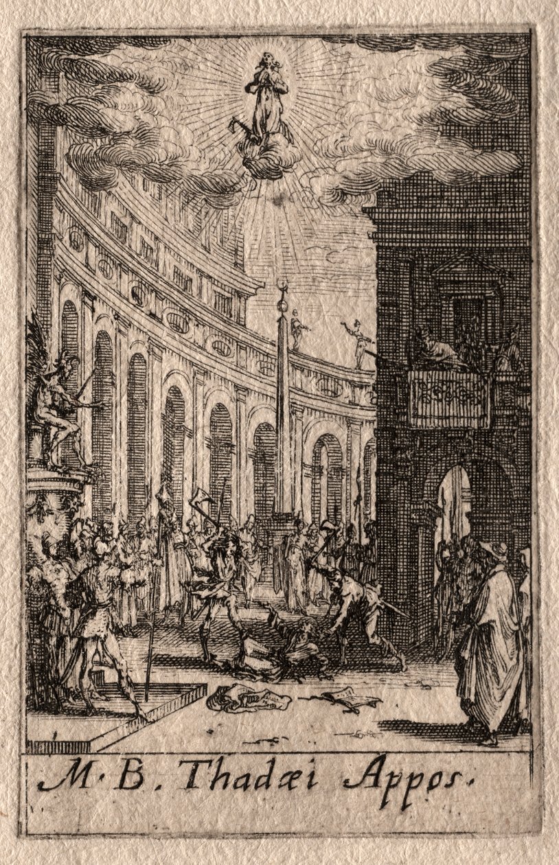 Apostlenes martyrium: St. Thaddeus av Jacques Callot