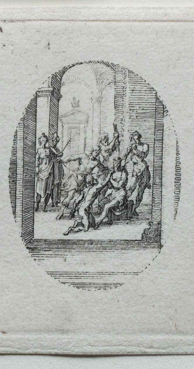 Lidenskapens mysterier: Kristus kronet med torner. av Jacques Callot