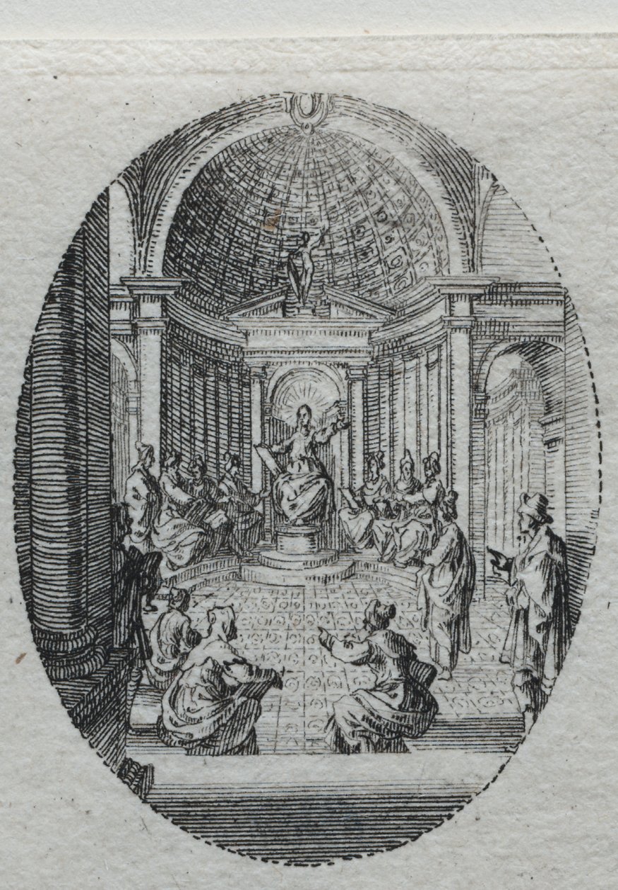 Lidenskapens mysterier: Kristus disputerer med legene av Jacques Callot