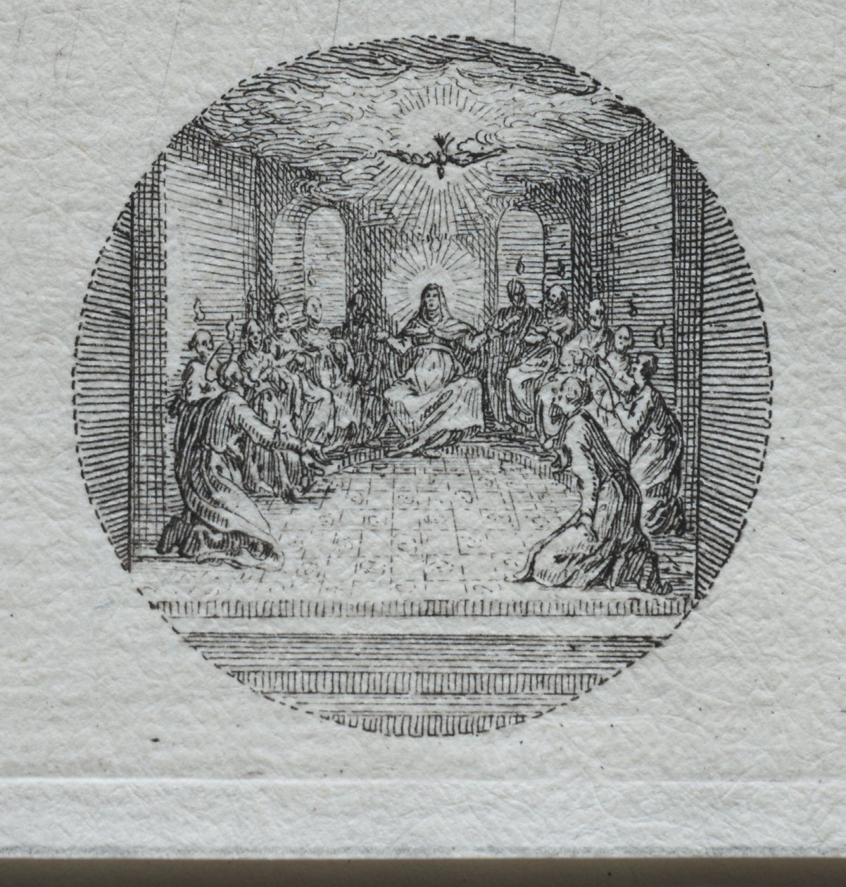 Lidenskapens mysterier: Den hellige ånds nedstigning. av Jacques Callot