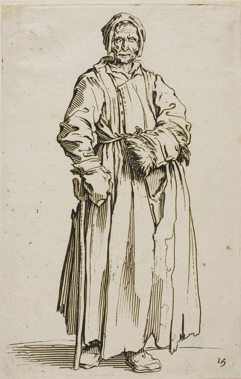 The One-Eyed Woman, tallerken femten fra The Beggars av Jacques Callot