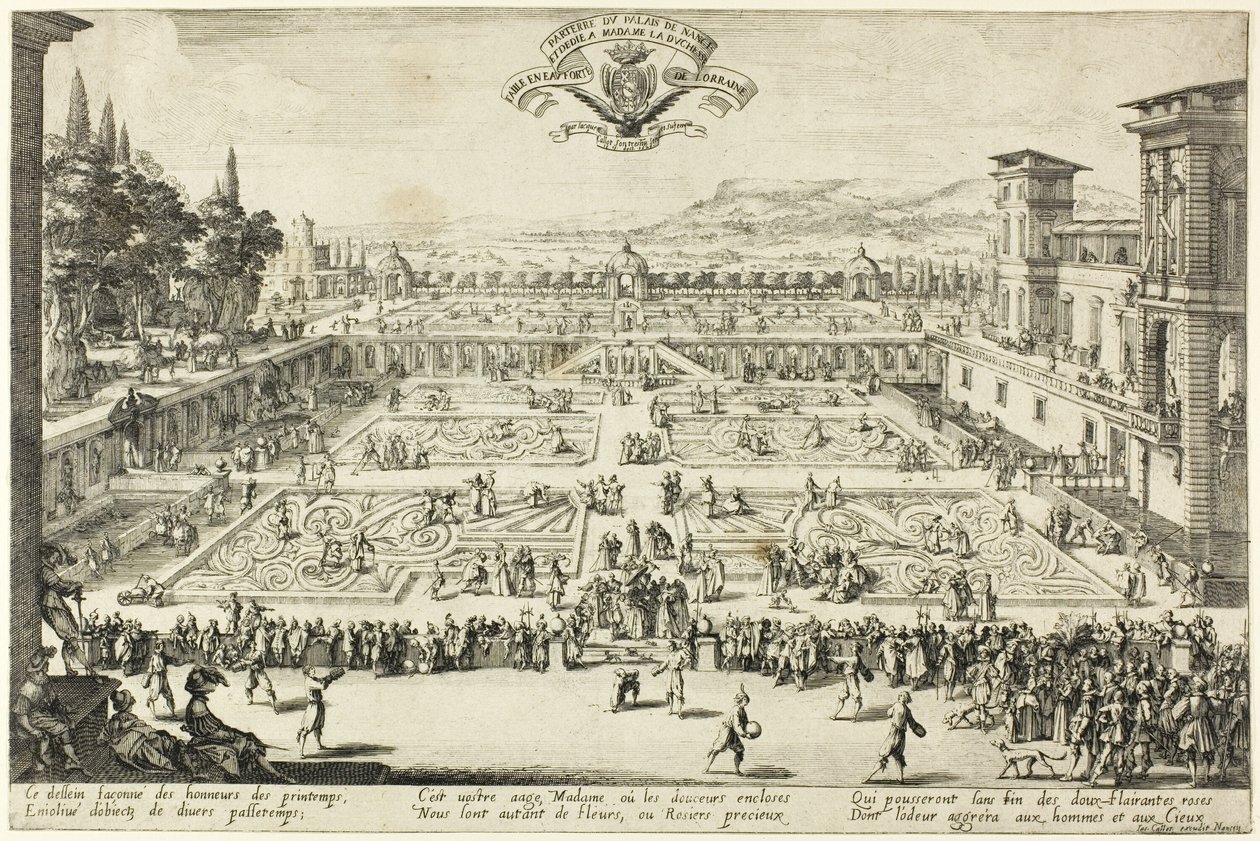 Palace Gardens i Nancy av Jacques Callot