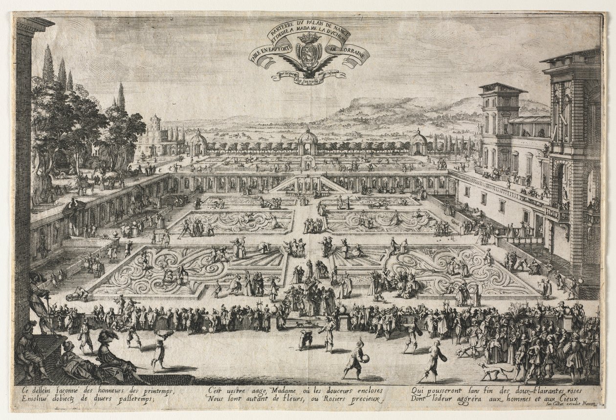 Palace Gardens i Nancy, 1625. av Jacques Callot