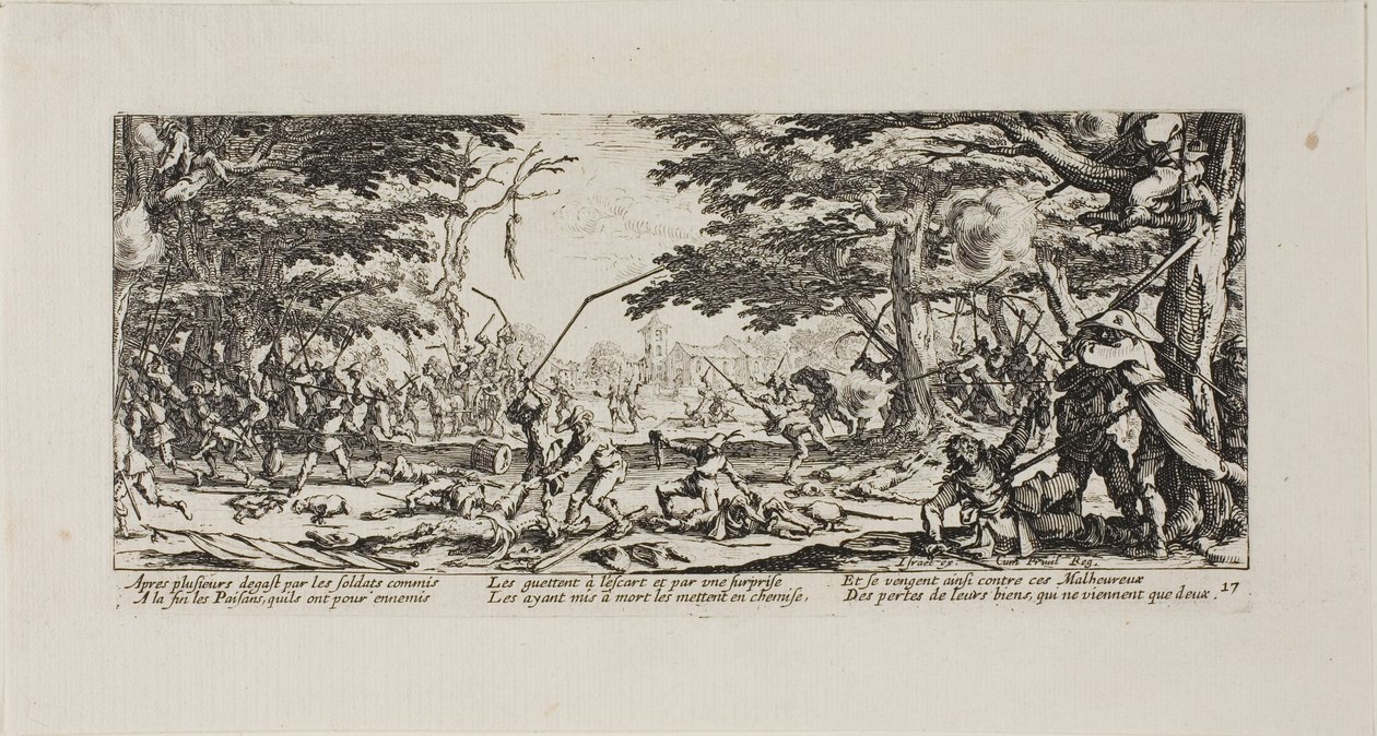 The Peasants Avenge Themselves, plate sytten fra The Miseries of War av Jacques Callot