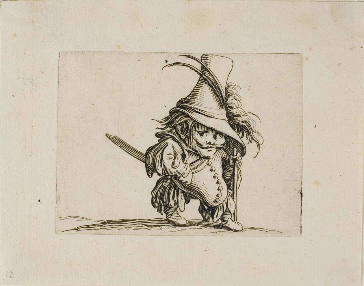 The Potbellied Man with a High Hat, fra Varie Figure Gobbi av Jacques Callot