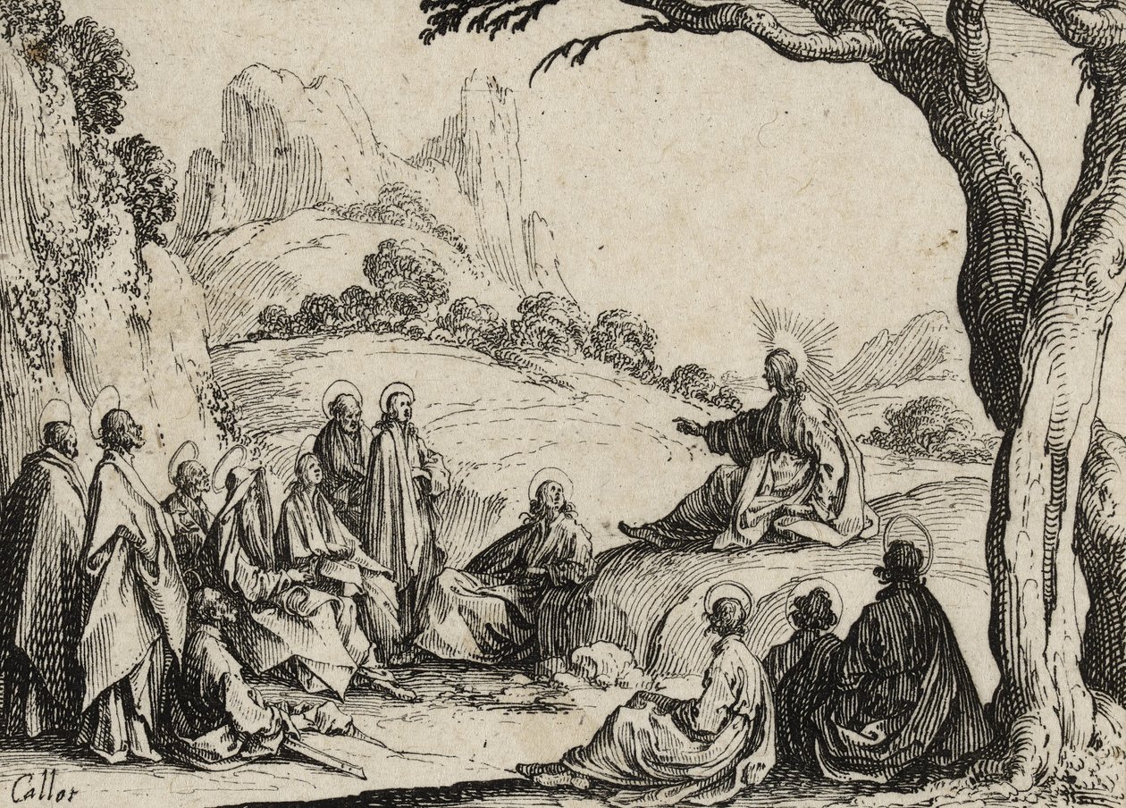 Bergprekenen, 1635 av Jacques Callot