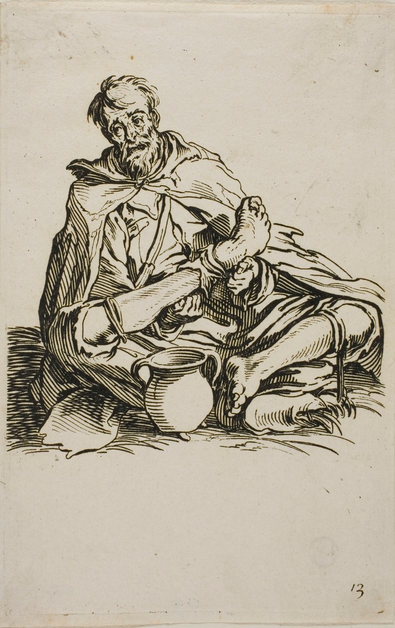 The Sickly One, tallerken tretten fra The Beggars av Jacques Callot