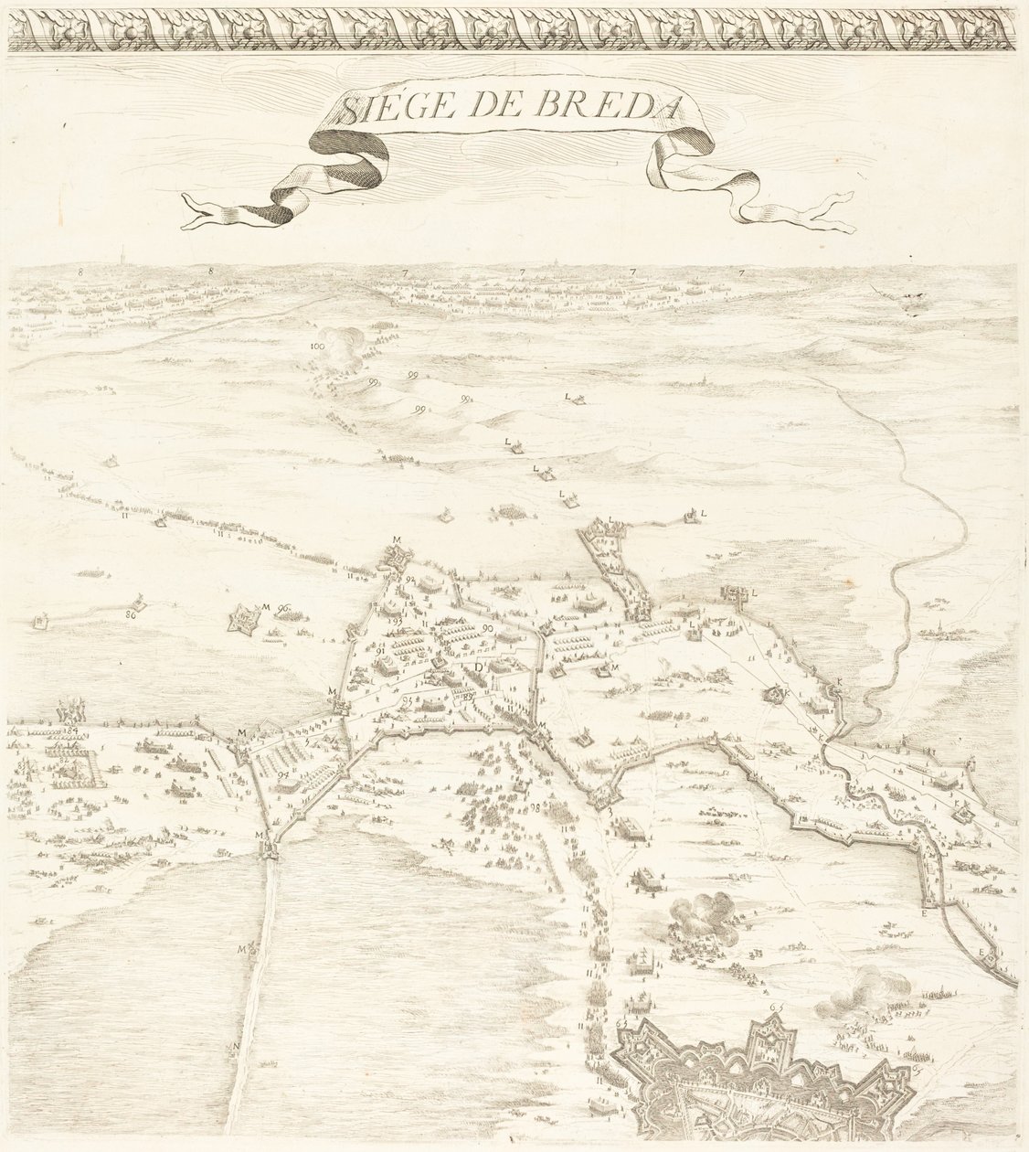 Beleiringen av Breda [plate 2 av 6] av Jacques Callot