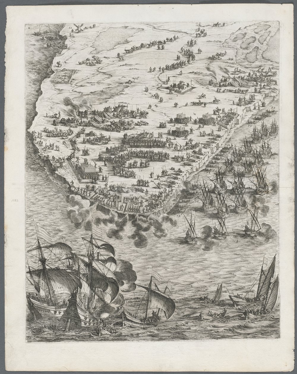 Beleiringen av La Rochelle: Plate 10 av Jacques Callot