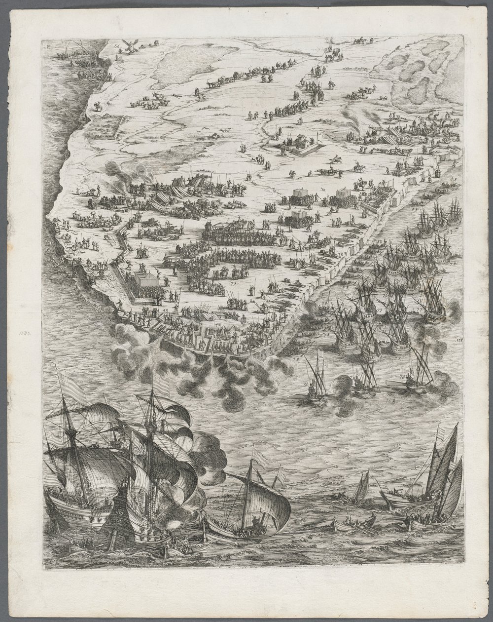 Beleiringen av La Rochelle: Plate 10, 1628-1630. av Jacques Callot