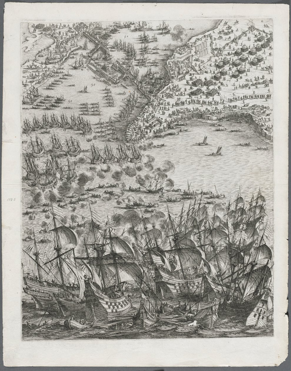 Beleiringen av La Rochelle: Plate 11, 1628-1630. av Jacques Callot
