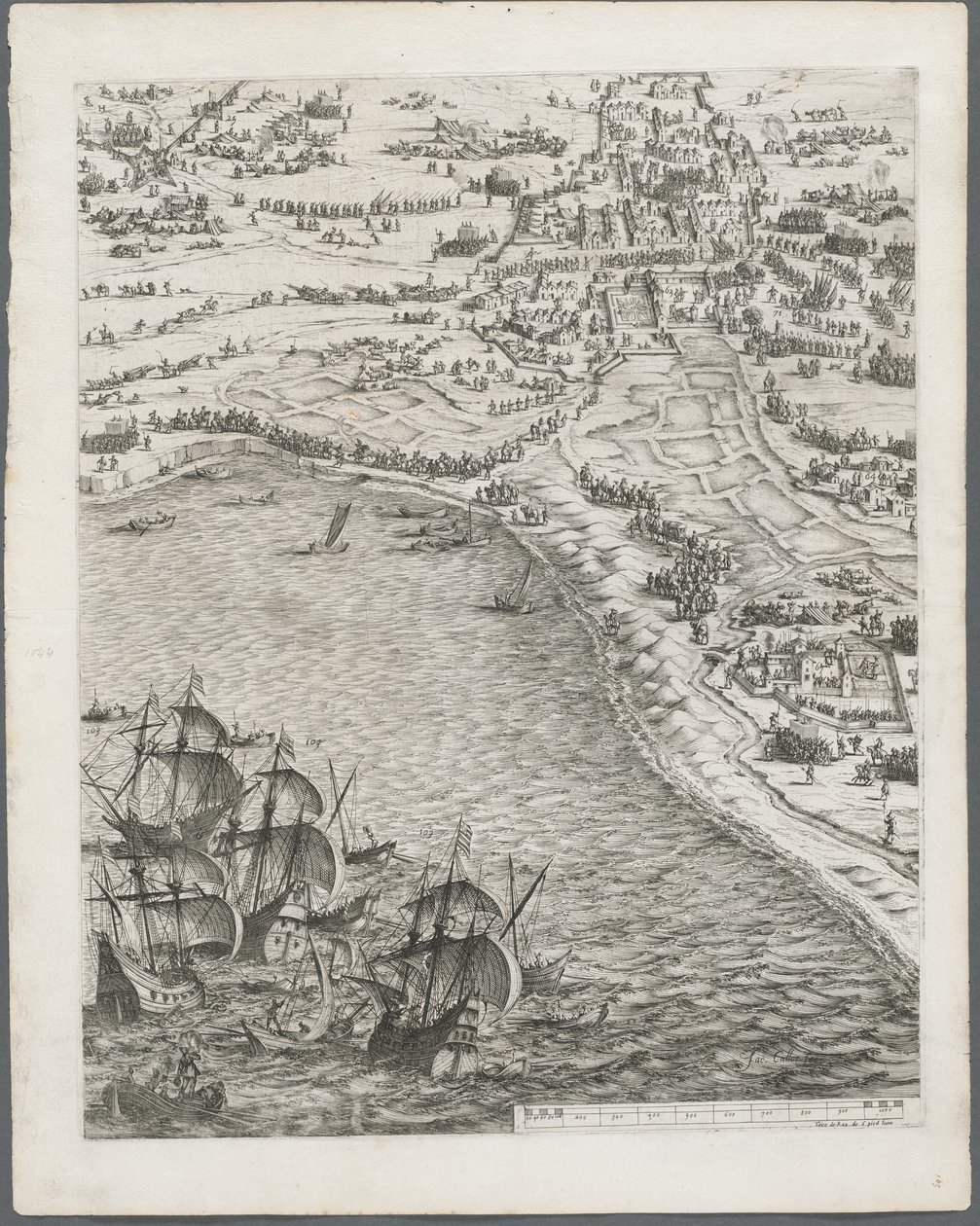 The Siege of La Rochelle: Plate 12 av Jacques Callot