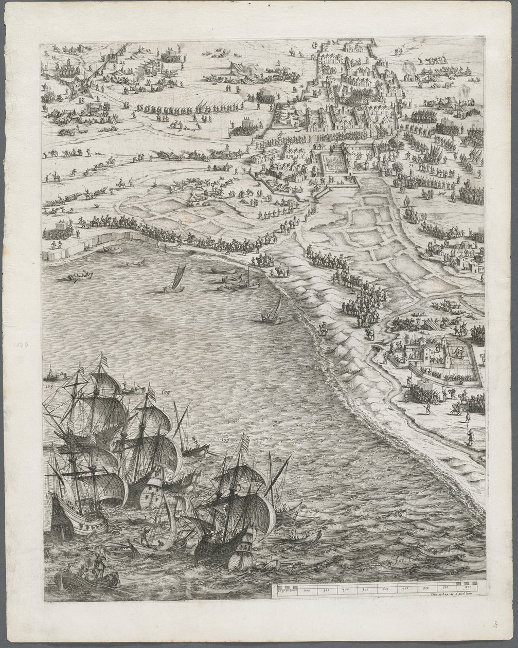 Beleiringen av La Rochelle: Plate 12, 1628-1630. av Jacques Callot