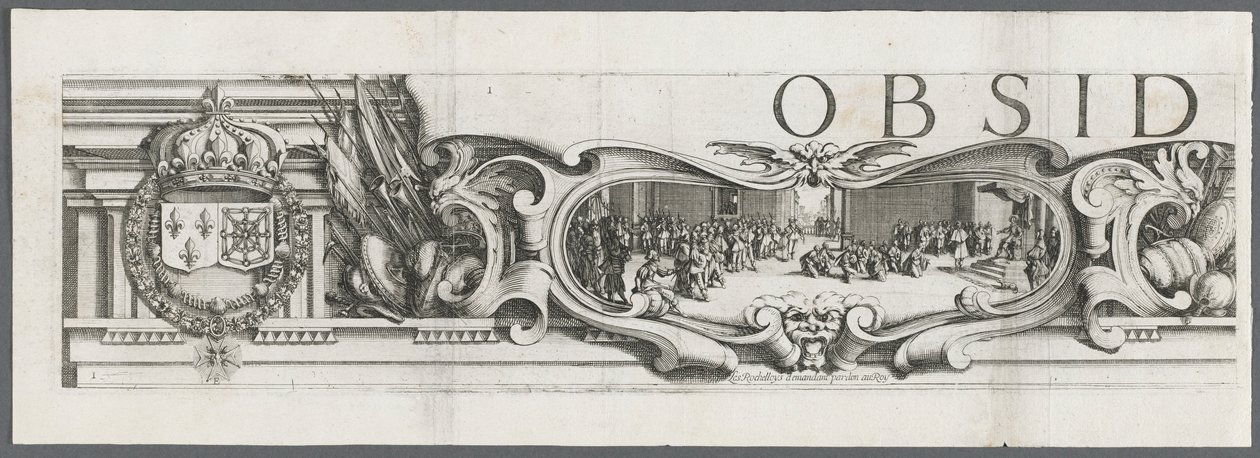 Beleiringen av La Rochelle: Plate 1, 1628-1630. av Jacques Callot