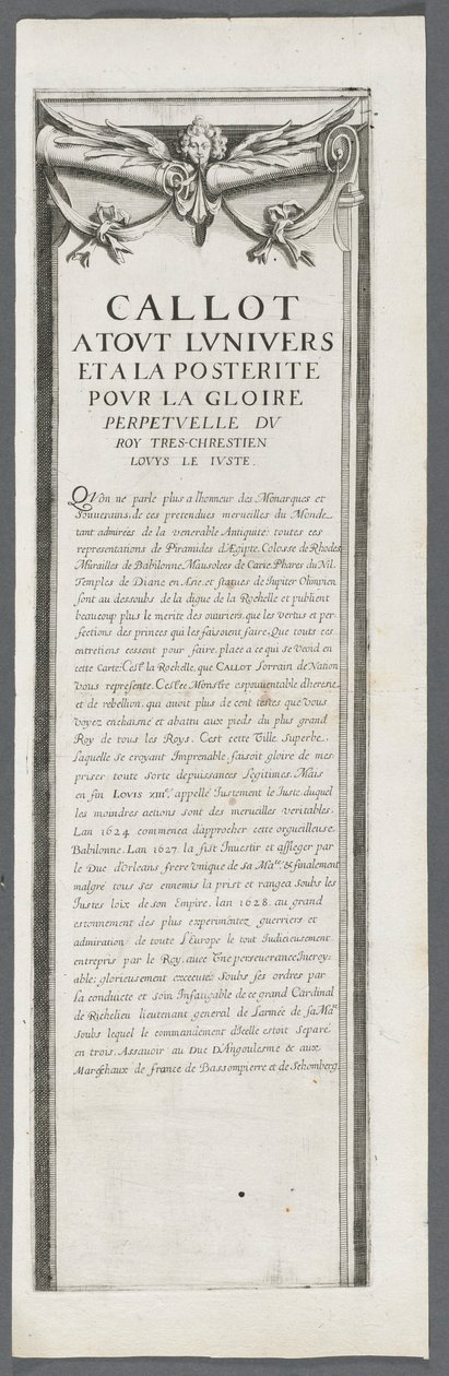 Beleiringen av La Rochelle: Plate 4, 1628-1630. av Jacques Callot