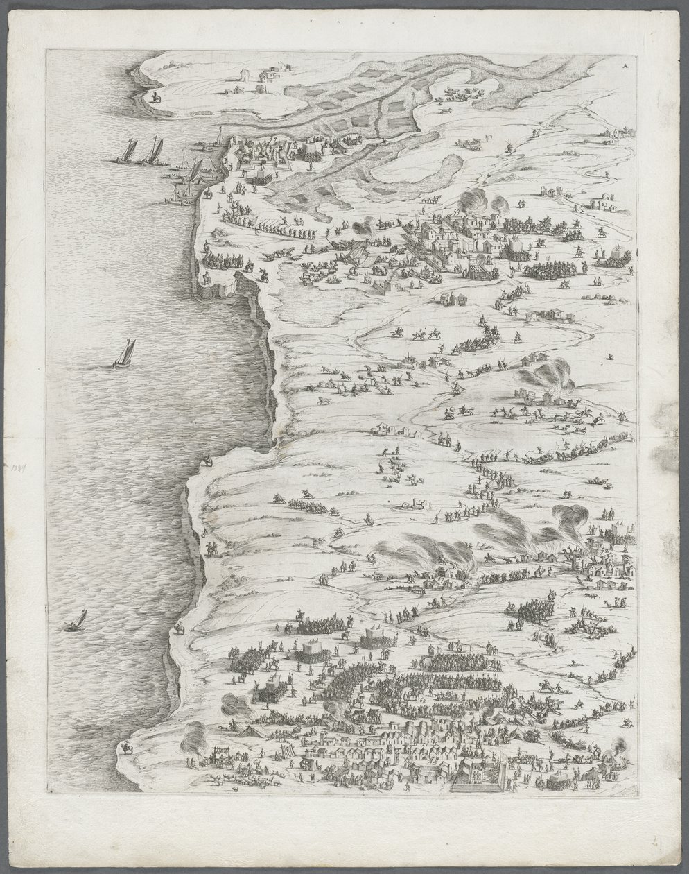 Beleiringen av La Rochelle: Plate 5 av Jacques Callot