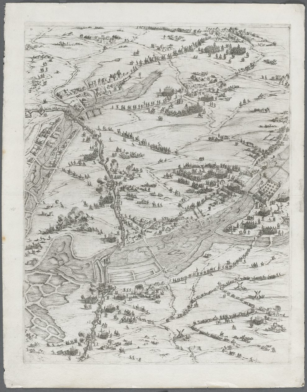 Beleiringen av La Rochelle: Plate 7 av Jacques Callot