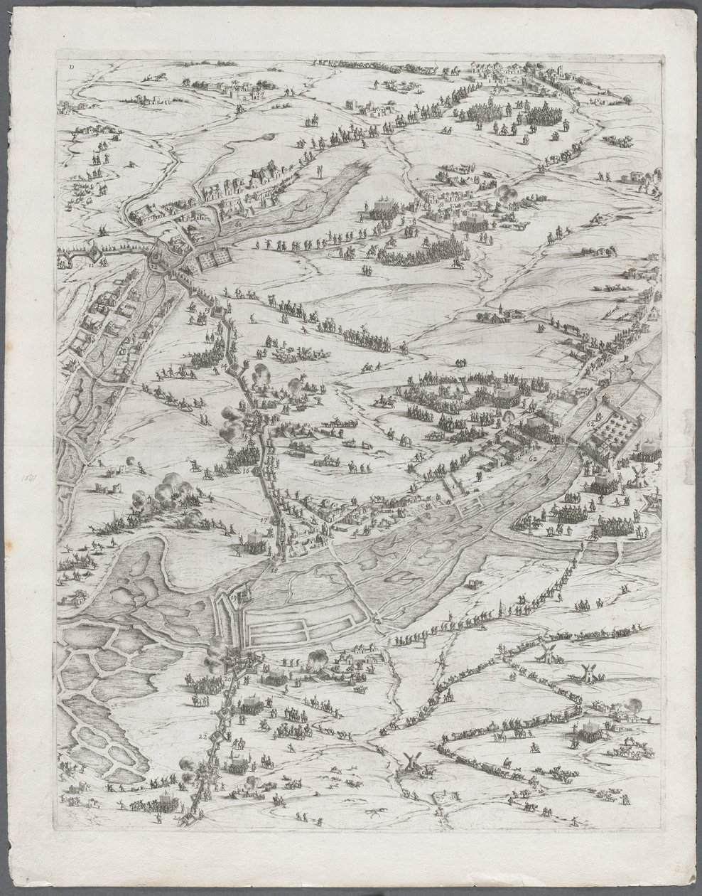 Beleiringen av La Rochelle: Plate 7, 1628-1630. av Jacques Callot