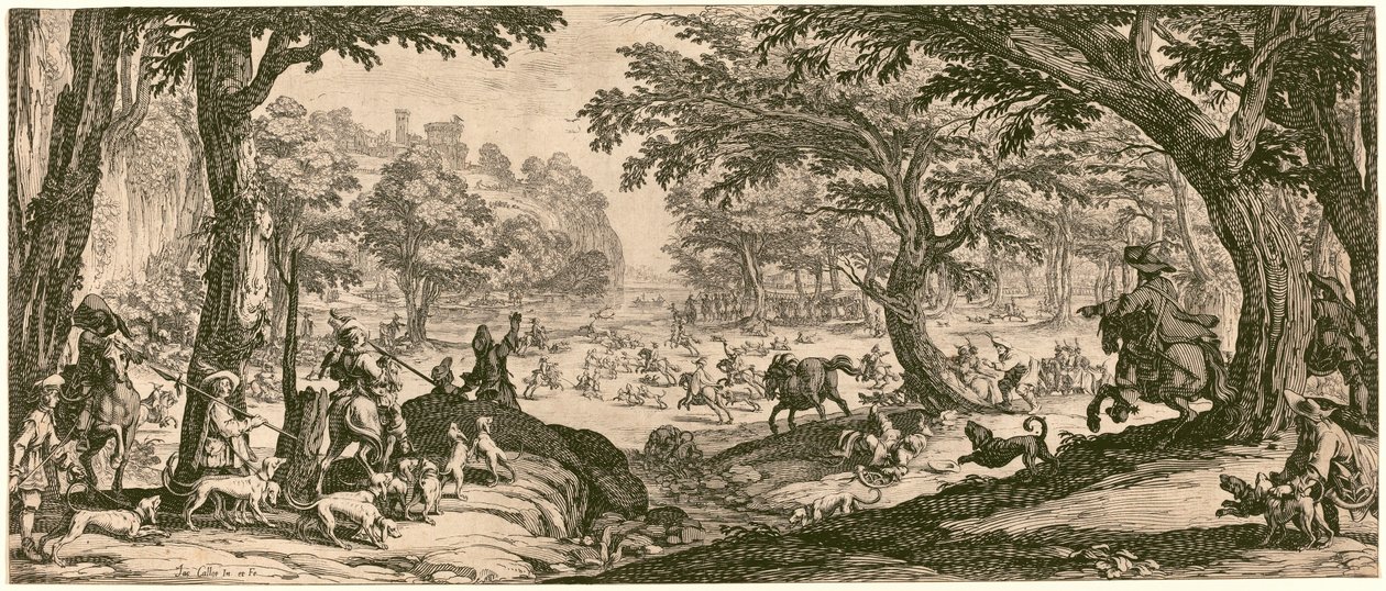 Hjortejakten, sannsynligvis 1619. av Jacques Callot