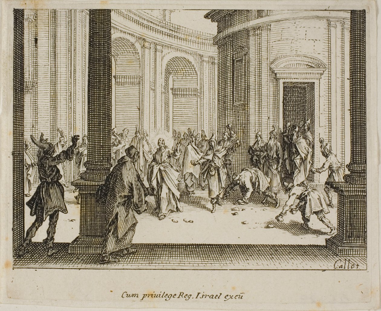Jesu steining, fra Det nye testamente av Jacques Callot
