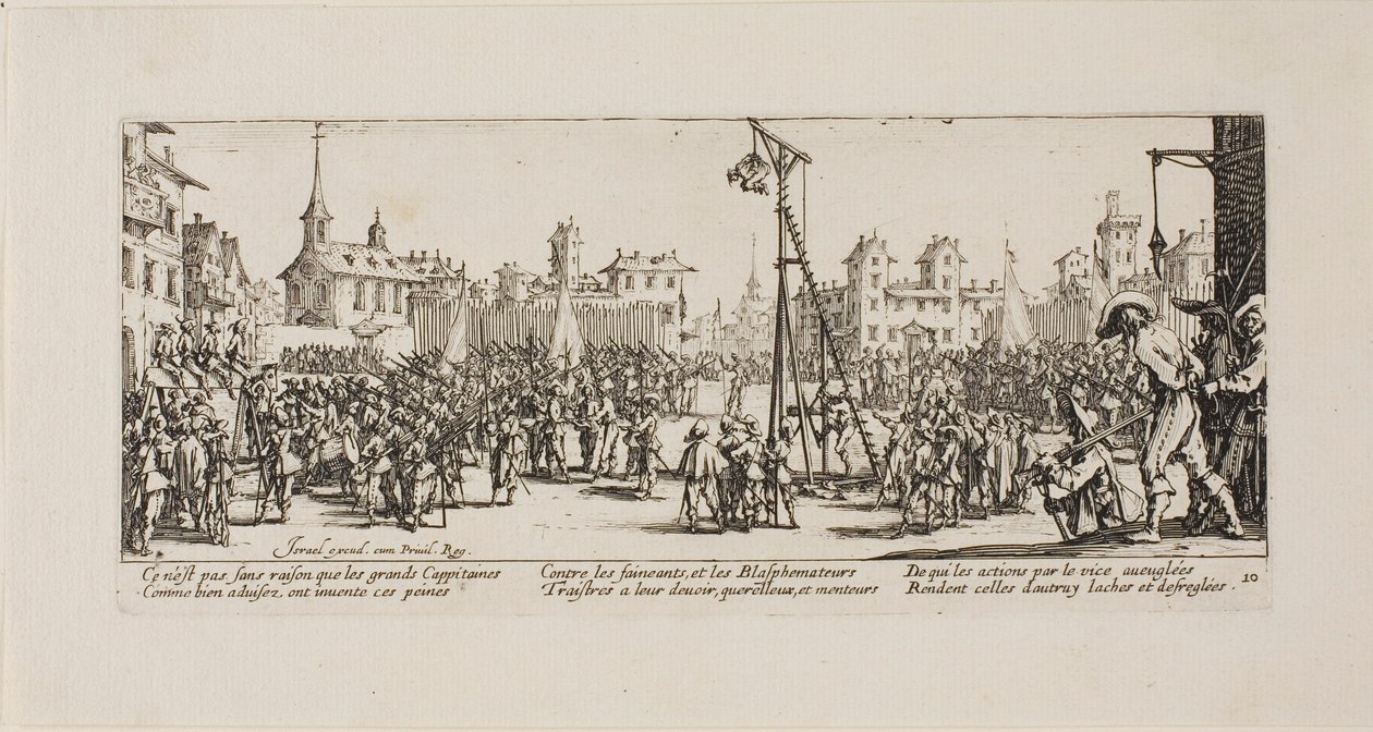 The Strappado, tallerken ti fra The Miseries of War av Jacques Callot