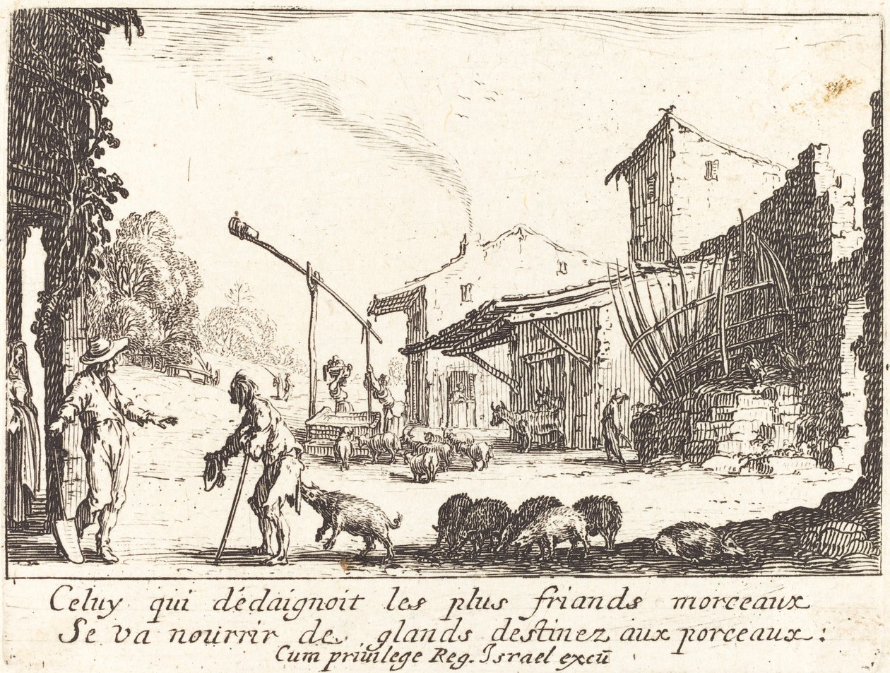 Svinegjeteren, 1635. av Jacques Callot