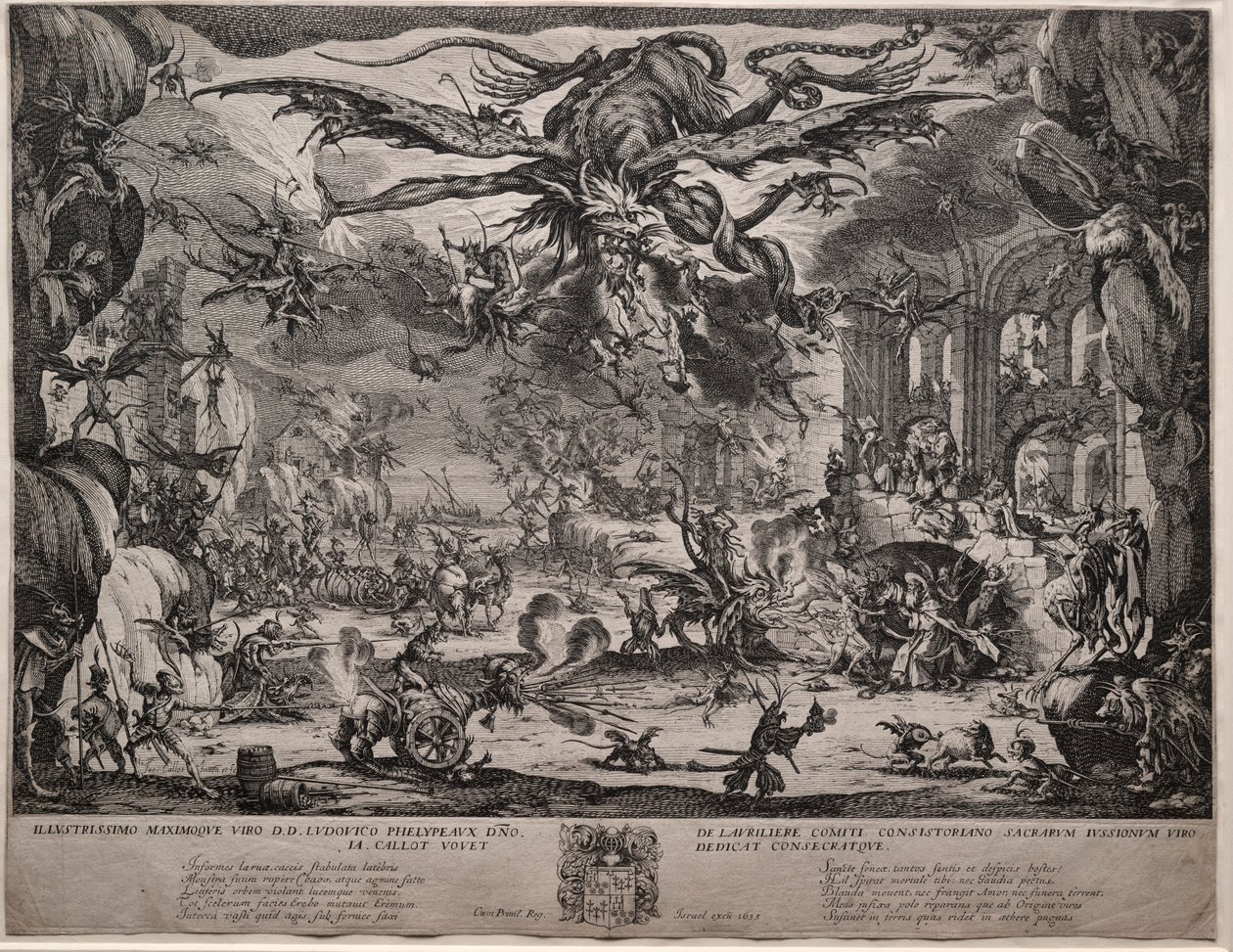 The Temptation of Saint Anthony andre versjon, 1635. av Jacques Callot