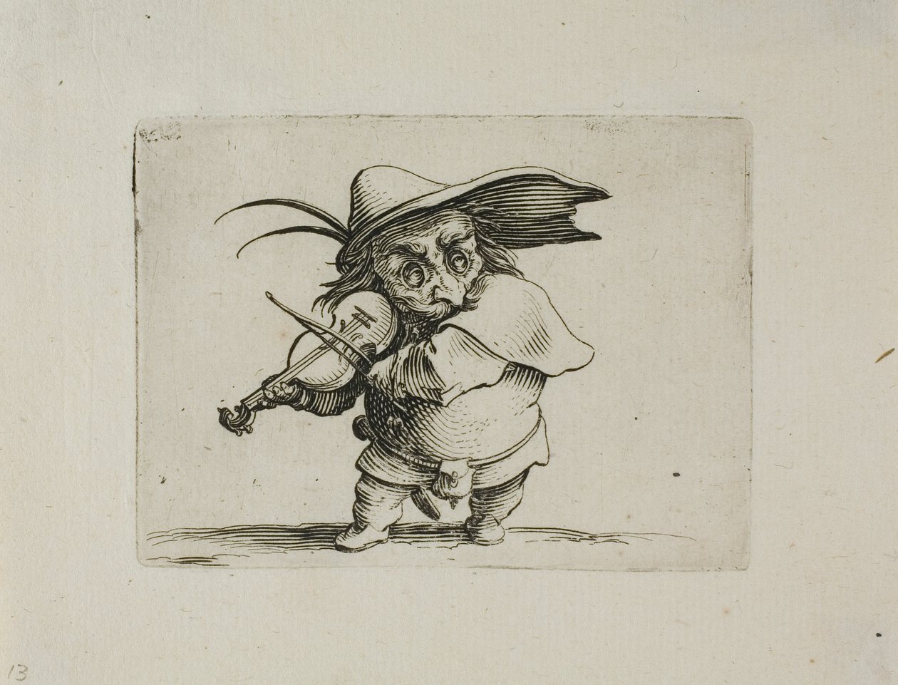 Fiolinspilleren, fra Varie Figure Gobbi av Jacques Callot