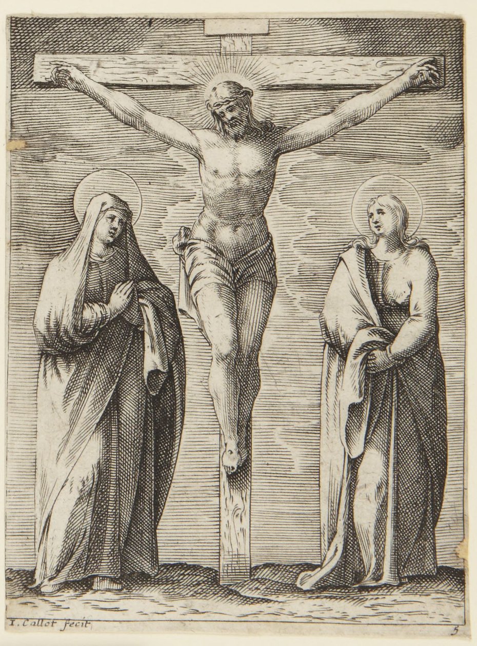 Jomfruen og Sankt Johannes ved korsets fot av Jacques Callot