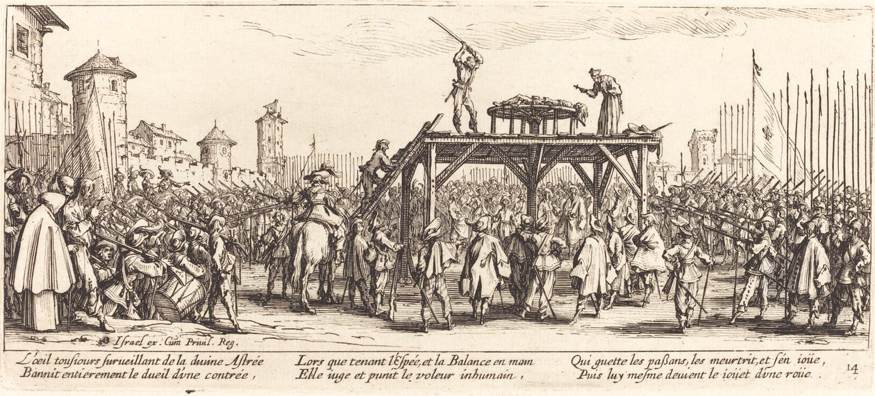 Hjulet, ca. 1633. av Jacques Callot