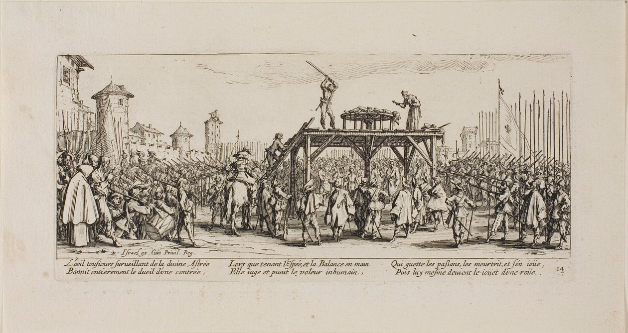 The Wheel, plate fjorten fra The Miseries of War av Jacques Callot