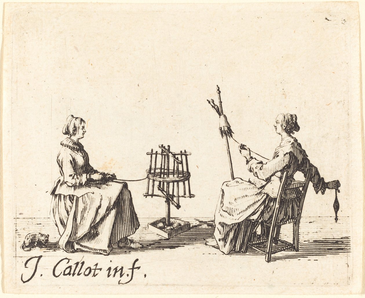 The Winder og the Spinner av Jacques Callot
