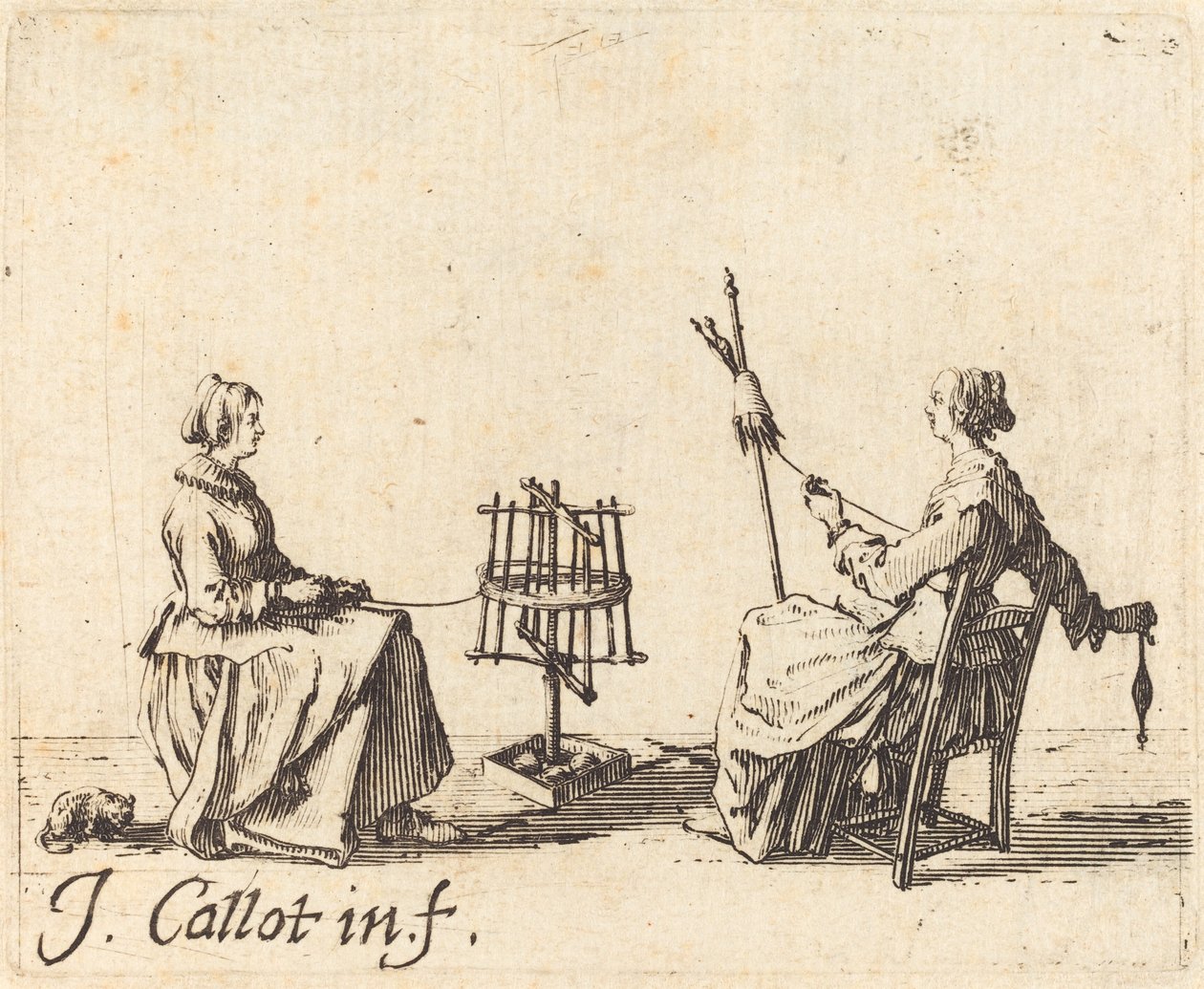 The Winder og the Spinner av Jacques Callot