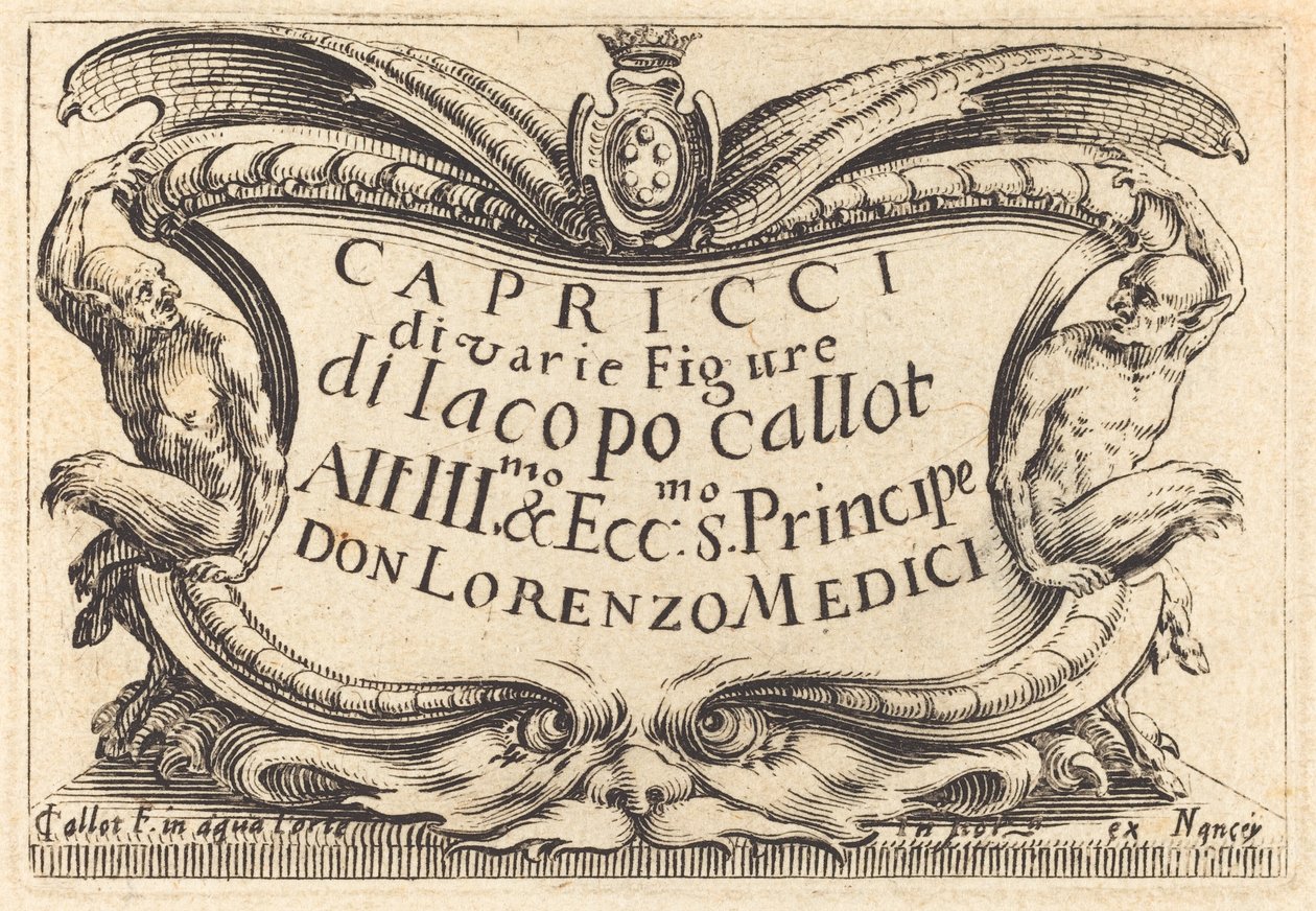 Tittelside for "The Capricci" av Jacques Callot